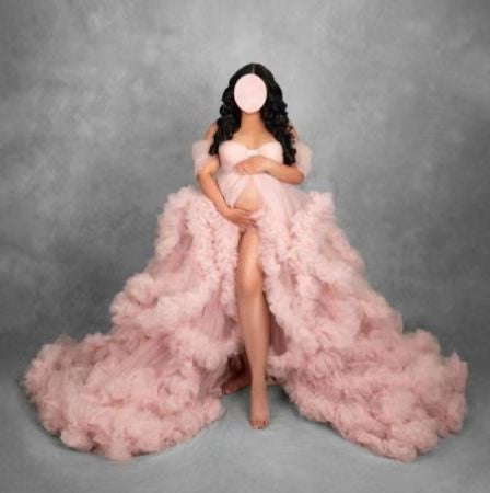 Off-shoulder Morning Gowns Multi-color Maternity Photo Clothing