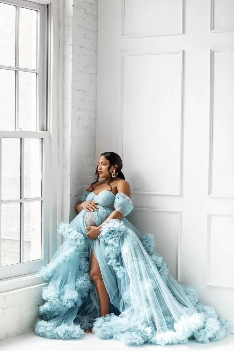 Off-shoulder Morning Gowns Multi-color Maternity Photo Clothing