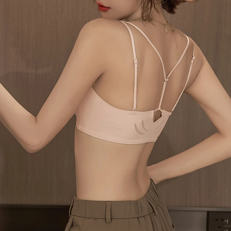 Lingerie Female Front Button No Trace Sexy Gathering Small Chest Display Large Pair of Breast Anti-sag Cross Back Adjustment Bra