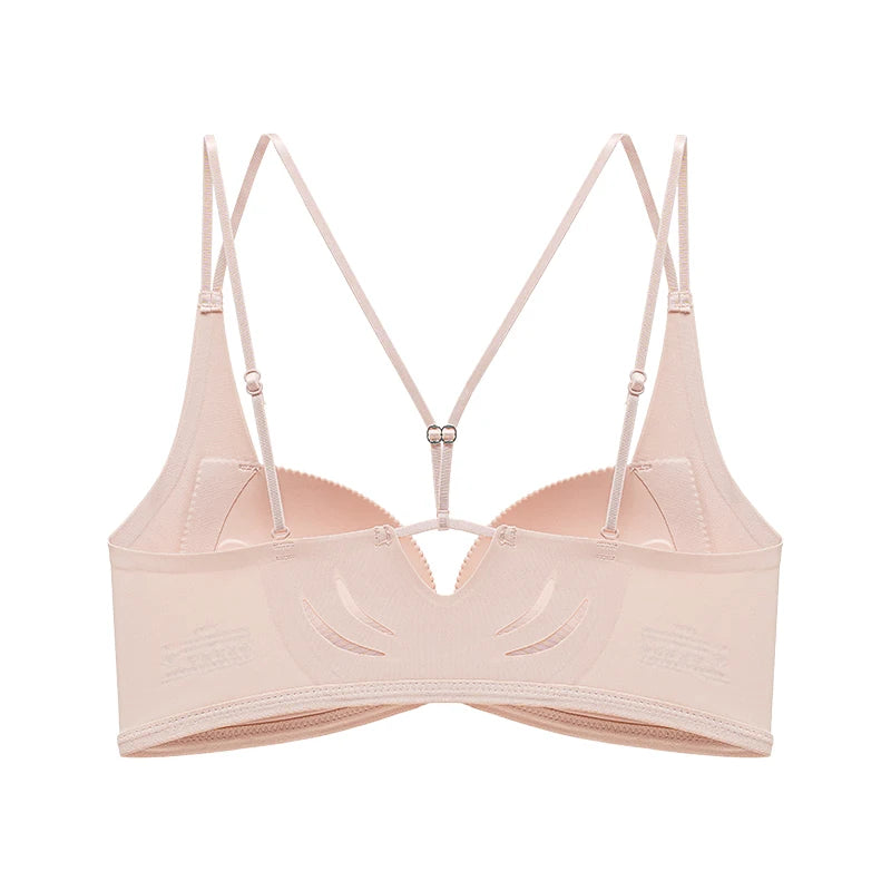 Lingerie Female Front Button No Trace Sexy Gathering Small Chest Display Large Pair of Breast Anti-sag Cross Back Adjustment Bra